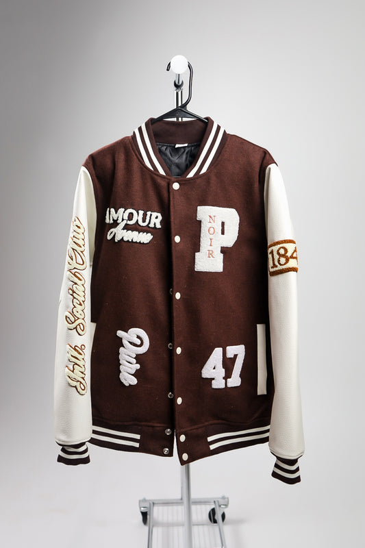 P. Noir (Brown) Varsity Jacket