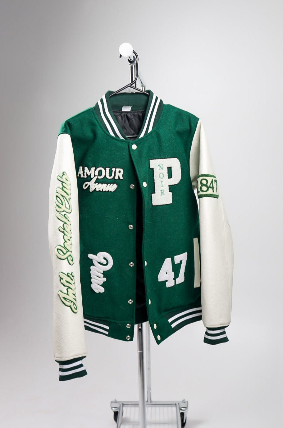 P. Noir (Green) Varsity Jacket