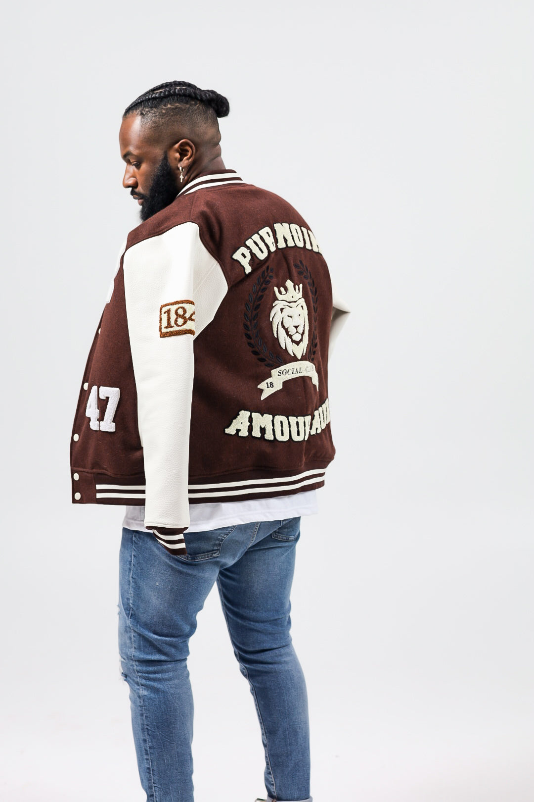 P. Noir (Brown) Varsity Jacket